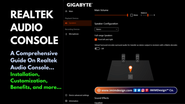 Realtek Audio Console: A Comprehensive Guide - 2024 iMiMDesign™ Co.