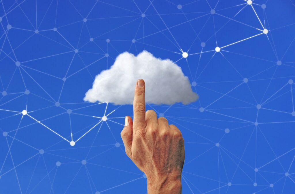 cloud, network, finger